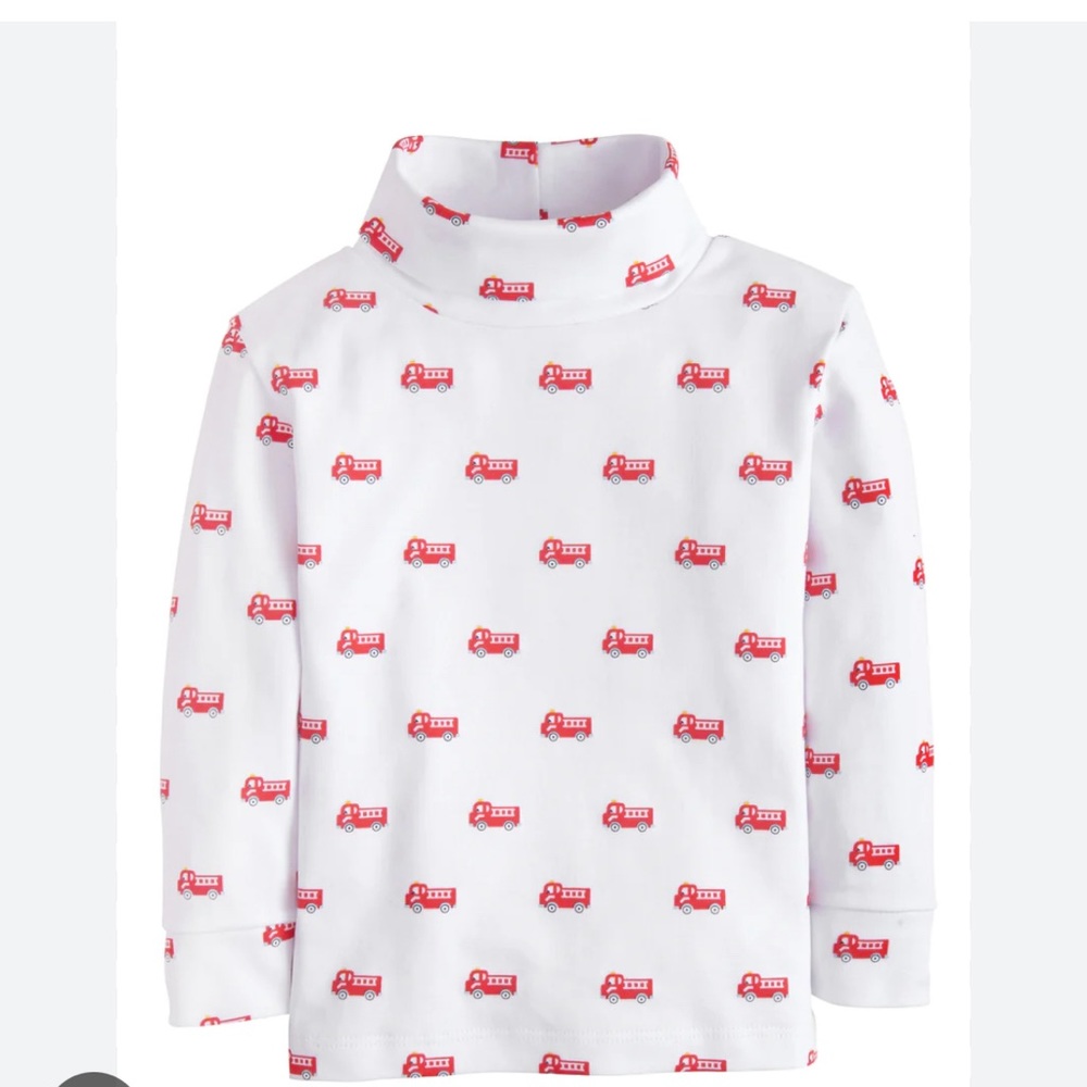 Little English Fire Truck Printed Turtleneck 3T TAGS ON